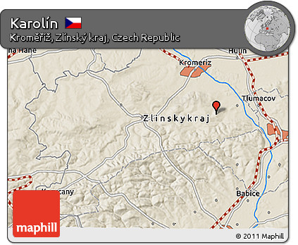 Shaded Relief 3D Map of Karolín