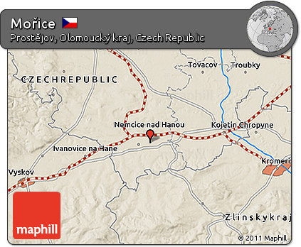 Shaded Relief 3D Map of Mořice