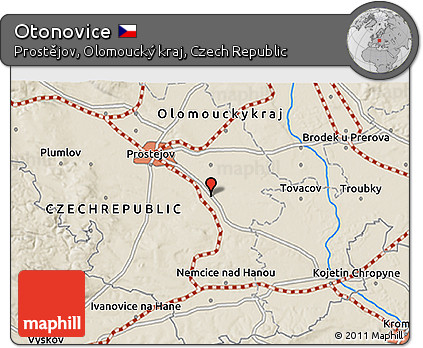 Shaded Relief 3D Map of Otonovice