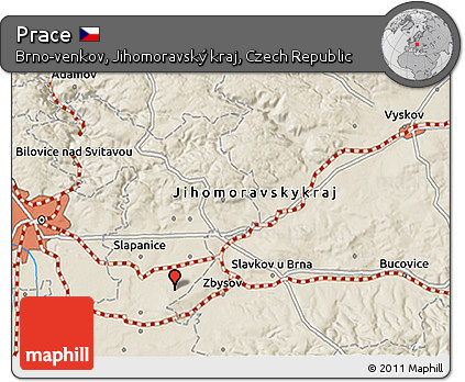 Shaded Relief 3D Map of Prace