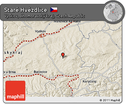 Shaded Relief 3D Map of Staré Hvězdlice