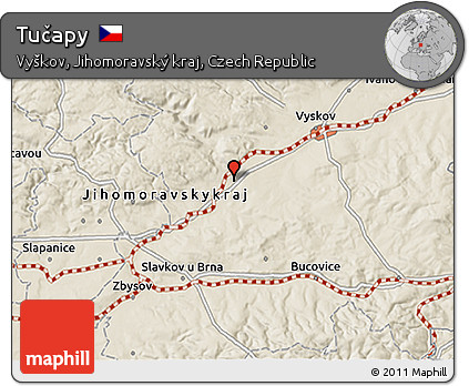 Shaded Relief 3D Map of Tučapy