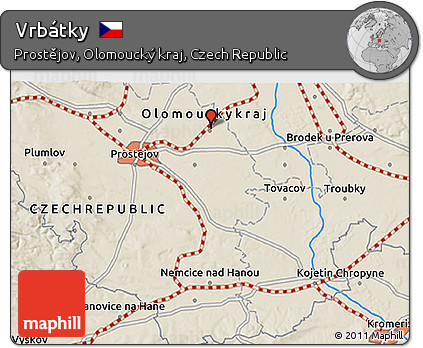 Shaded Relief 3D Map of Vrbátky