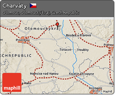 Shaded Relief 3D Map of Charváty