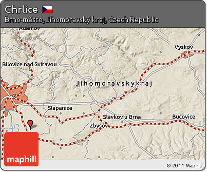 Shaded Relief 3D Map of Chrlice