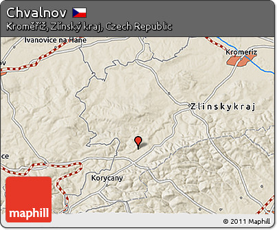 Shaded Relief 3D Map of Chvalnov