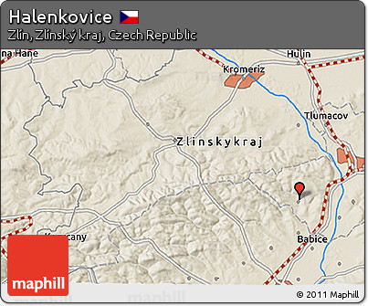 Shaded Relief 3D Map of Halenkovice