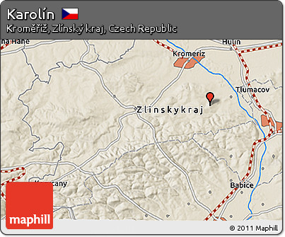 Shaded Relief 3D Map of Karolín