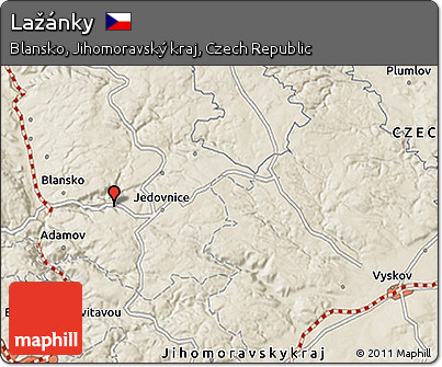 Shaded Relief 3D Map of Lažánky