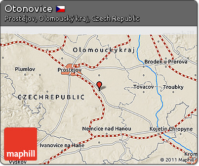 Shaded Relief 3D Map of Otonovice
