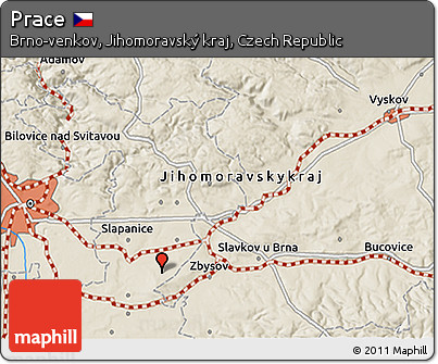 Shaded Relief 3D Map of Prace
