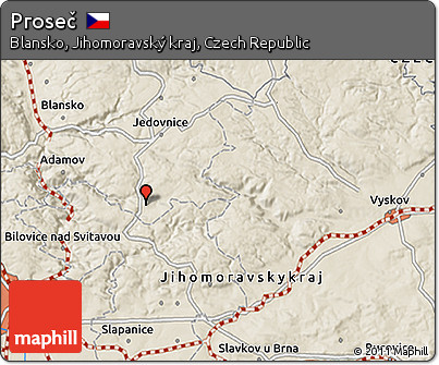 Shaded Relief 3D Map of Proseč