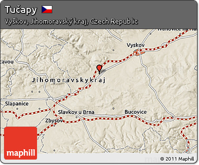Shaded Relief 3D Map of Tučapy