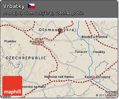 Shaded Relief 3D Map of Vrbátky