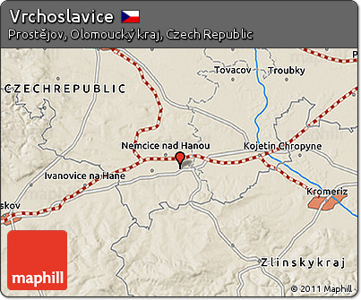 Shaded Relief 3D Map of Vrchoslavice