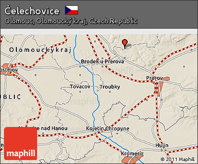 Shaded Relief 3D Map of Čelechovice