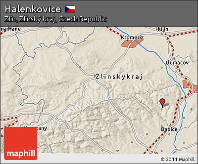 Shaded Relief 3D Map of Halenkovice
