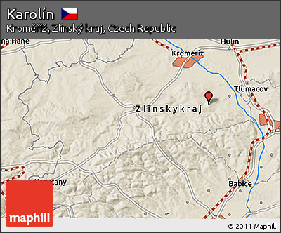 Shaded Relief 3D Map of Karolín