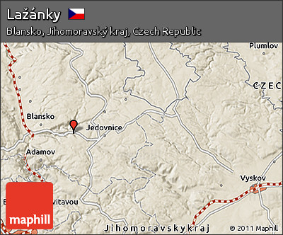 Shaded Relief 3D Map of Lažánky