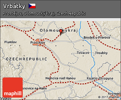 Shaded Relief 3D Map of Vrbátky
