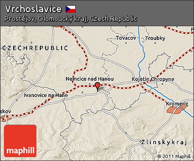 Shaded Relief 3D Map of Vrchoslavice
