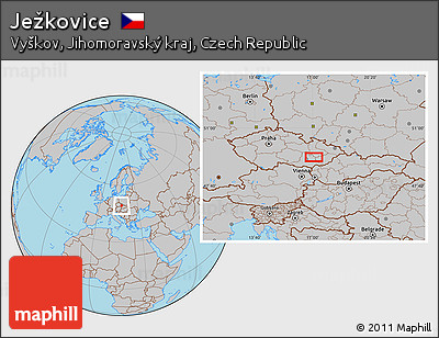 Gray Location Map of Ježkovice