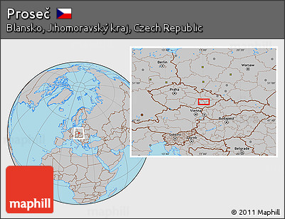 Gray Location Map of Proseč