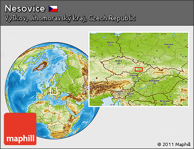 Physical Location Map of Nesovice