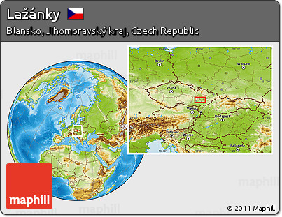 Physical Location Map of Lažánky