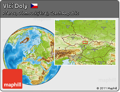 Physical Location Map of Vlčí Doly