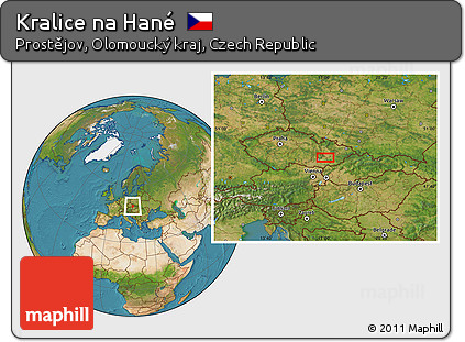 Satellite Location Map of Kralice Na Hané