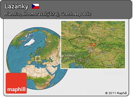 Satellite Location Map of Lažánky