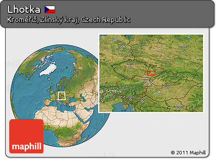 Satellite Location Map of Lhotka