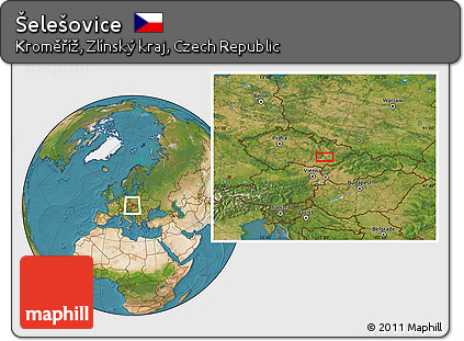 Satellite Location Map of Šelešovice