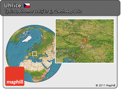 Satellite Location Map of Uhřice