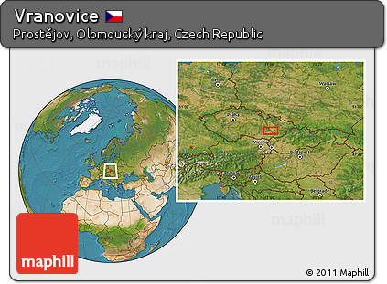 Satellite Location Map of Vranovice