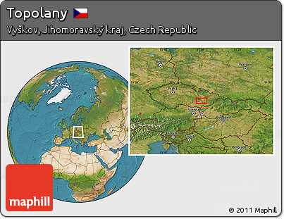 Satellite Location Map of Topolany