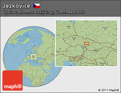 Savanna Style Location Map of Ježkovice