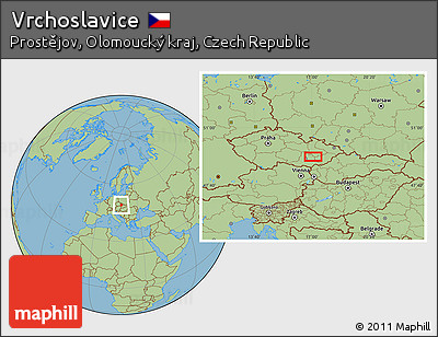 Savanna Style Location Map of Vrchoslavice