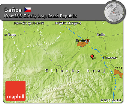 Physical Map of Bařice