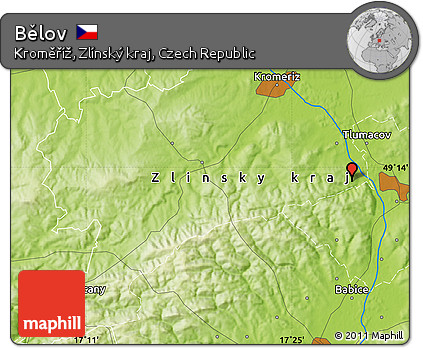 Physical Map of Bělov