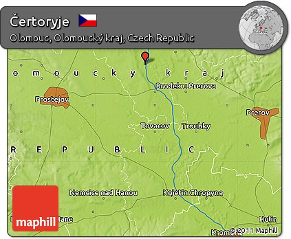 Physical Map of Čertoryje