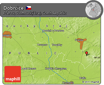Physical Map of Dobrčice