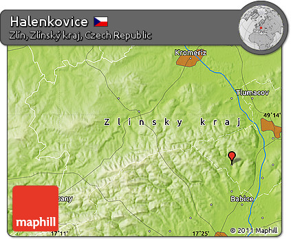 Physical Map of Halenkovice