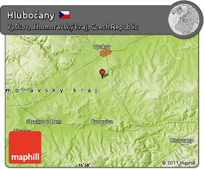 Physical Map of Hlubočany