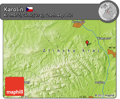 Physical Map of Karolín