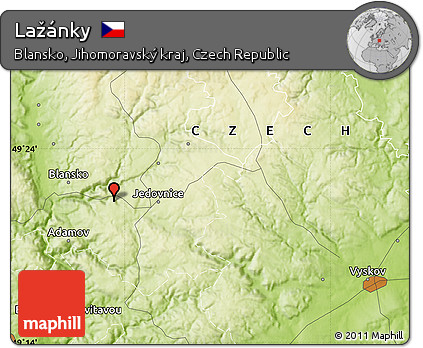 Physical Map of Lažánky