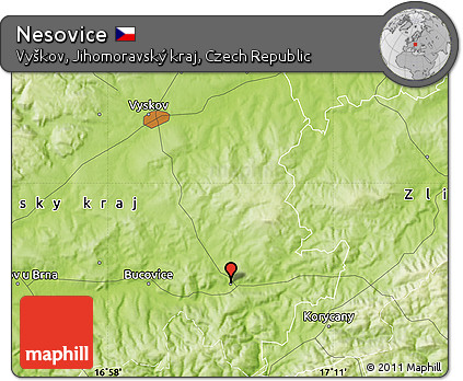 Physical Map of Nesovice