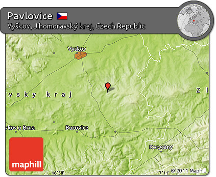Physical Map of Pavlovice