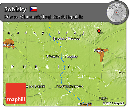 Physical Map of Sobíšky
